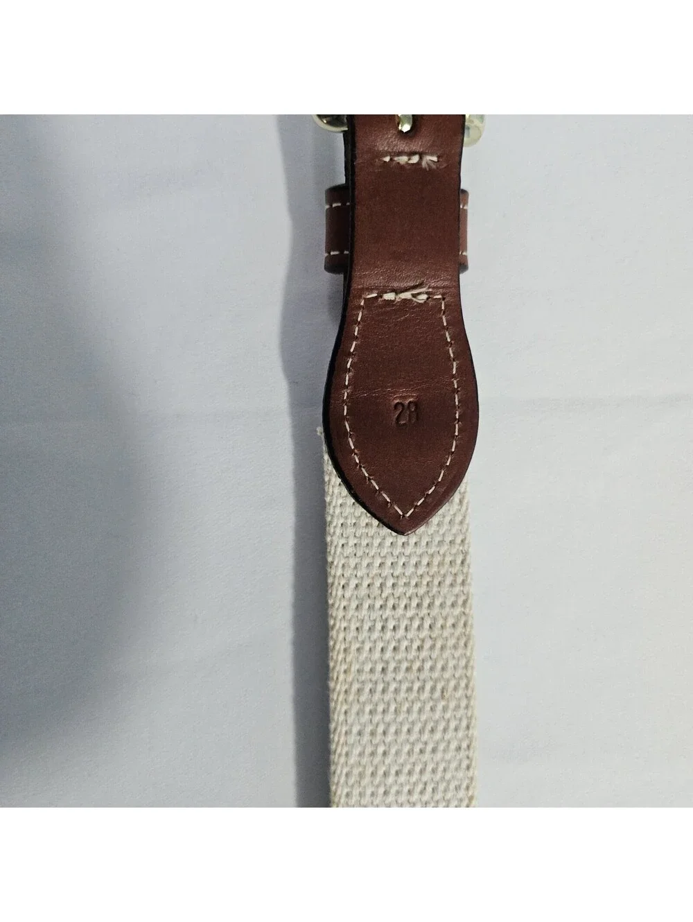 Golf Theme Canvas & Leather Belt Brown Leather Gold Buckle Green Golf Flag Clubs